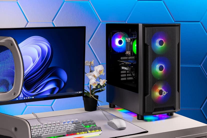 Skytech Gaming Shadow Desktop PC, Ryzen 7 7700X 4.5 GHz (5.4GHz Turbo), NVIDIA RTX 5060, 1TB Gen4 NVMe SSD, 32GB DDR5 RAM 5600 RGB, 650W Gold PSU, Wi-Fi, Win 11