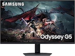 SAMSUNG 32-Inch Odyssey G50D Series QHD Fast IPS G-Sync Compatible Gaming Monitor, 1ms, VESA DisplayHDR 400, 180Hz, AMD FreeSync, Adjustable Stand, Eye Saver Mode, LS32DG502ENXZA, 2024