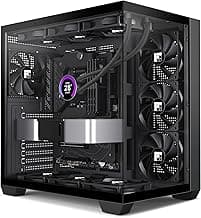 F300 (2025) PC Case - Pre-Installed 4 No RGB Fan, ATX Mid-Tower Gaming PC Case, 270° Panoramic Glass with Type-C, FOIFKIN (Black)
