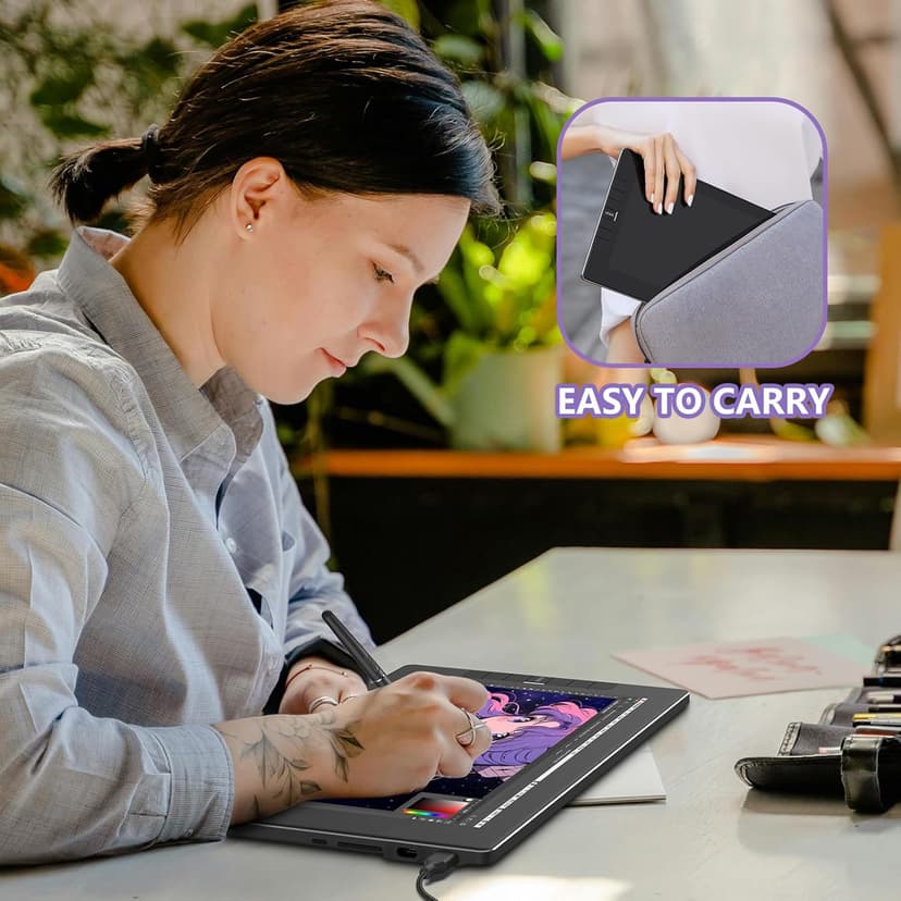 VEIKK VK1200 V2 Drawing Tablet with Screen,11.6-inch Full-Laminated Graphic Drawing Monitor,2 Battery-Free Pens with Tilt Function,6 Customizable Keys,Anti-Glare Glass(Must be Connected to PC to Work)