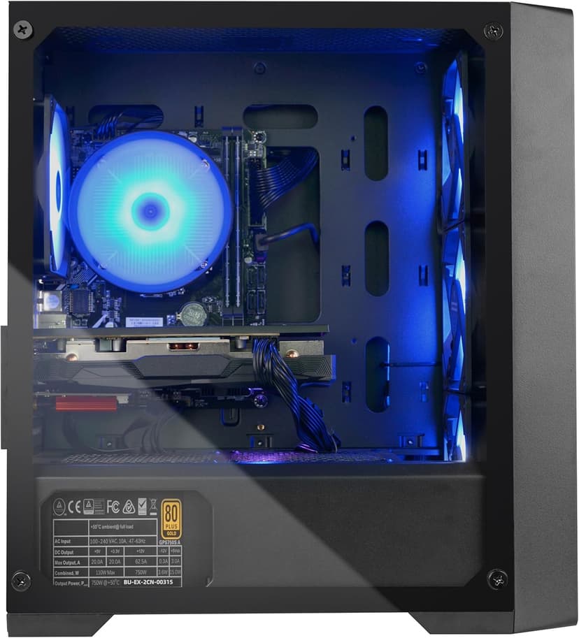 Blackout Computers Gaming Desktop PC Computer, Intel Core i7 3.6 GHz up to 4.0 GHz,AMD Radeon RX 580 8G GDDR5,16GB RAM,1TB NVME SSD, Windows 10 Pro, WiFi, Bluetooth 5.0, VR Ready,RGB Fans x4 (Renewed)