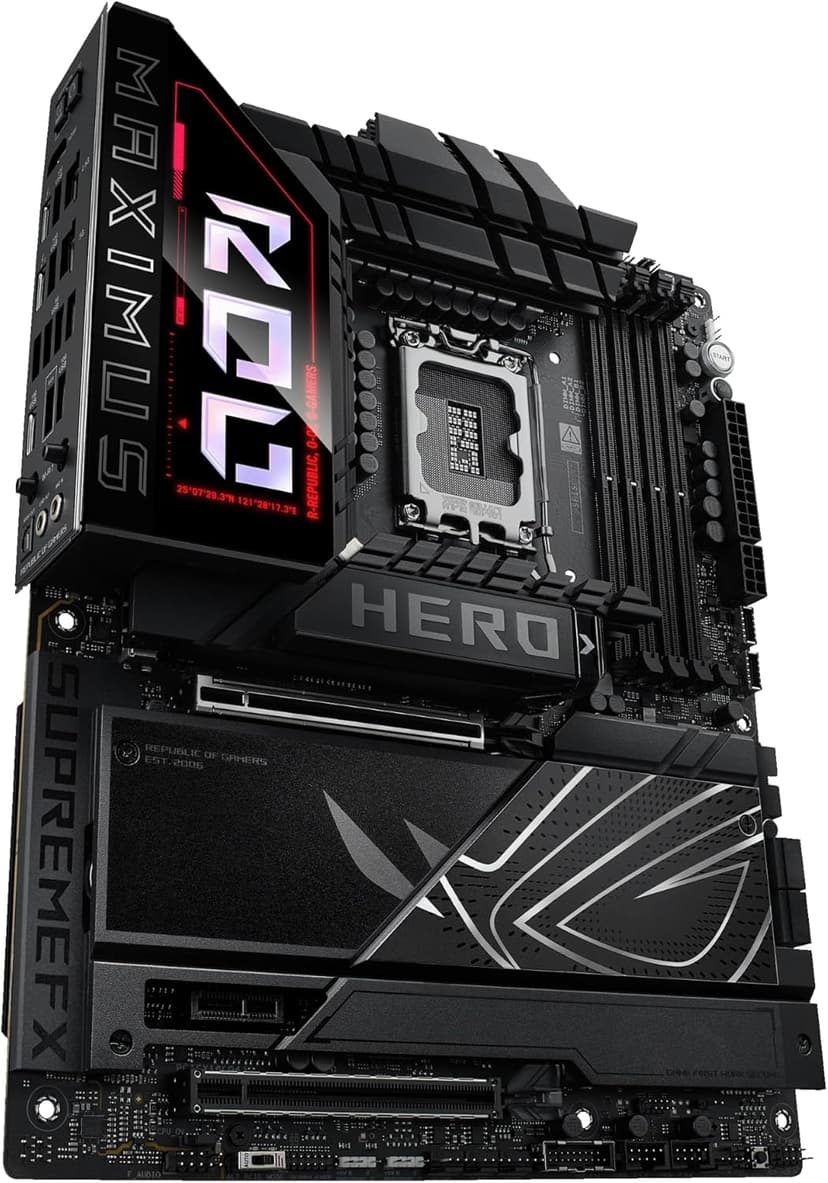ASUS ROG Maximus Z890 Hero Intel® Z890 LGA 1851 ATX Motherboard, Advanced AI PC-Ready, 22+2+1+2 Stages, DDR5, WiFi 7, 3X PCIe® 5.0 M.2, Thunderbolt™ 4, USB Type-C®, AI Overclocking/Cooling/Networking