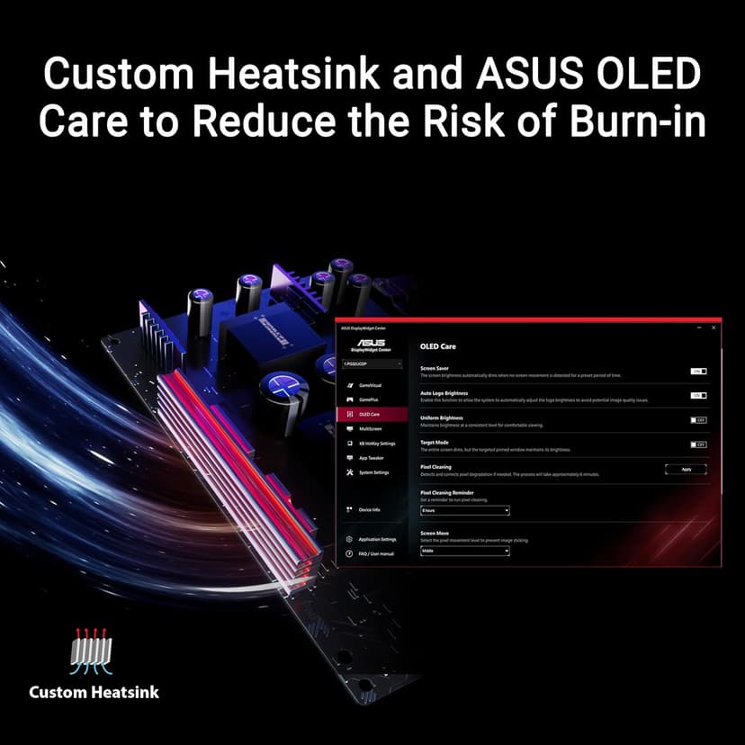 ASUS ROG Swift 32” 4K OLED Gaming Monitor (PG32UCDP) - WOLED, Dual Mode (4K 240Hz, FHD 480Hz), 0.03ms, G-SYNC Compatible, Custom Heatsink, AI Gaming, 99% DCI-P3,True 10-bit, USB-C 90W, 3yr Warranty