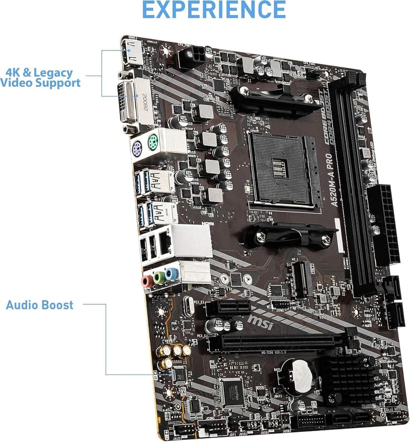 INLAND AMD Ryzen 5 5500 Unlocked Desktop Processor with MSI A520M-A PRO Gaming Motherboard (AMD AM4, DDR4, PCIe 4.0, Micro-ATX),