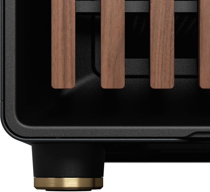 Fractal Design North Charcoal Black Tempered Glass Dark - Genuine Walnut Wood Front - Glass Side Panel - Two 140mm Aspect PWM Fans Included - Type C USB - ATX Airflow Mid Tower PC Gaming Case