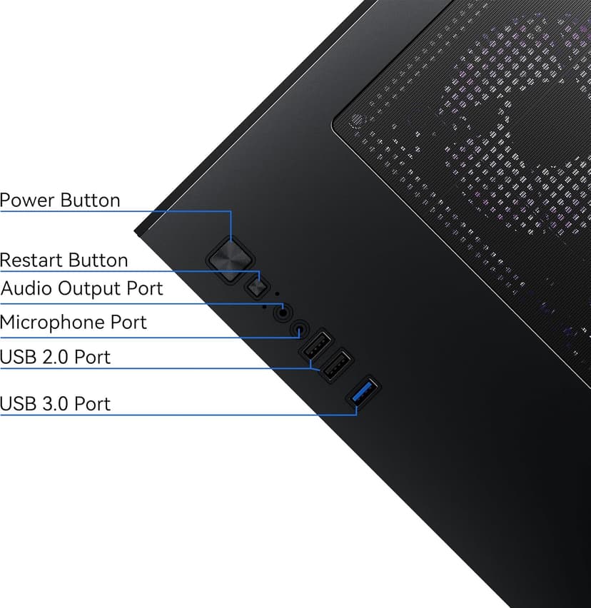 Gaming PC Desktop Computer, Ryzen 7 5700X,RTX 4060,32GB DDR4 RAM and 1TB M.2 NVMe SSD, 240 Liquid Cooler, ARGB Fans,Game Design Office (R7 5700X / RTX 4060 / 32GB DDR4 / 1TB SSD)
