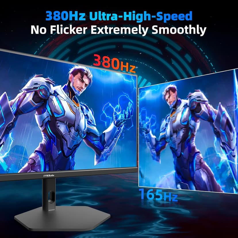 27 inch Gaming Monitor 380Hz, FHD 1080P, 0.5ms Frameless, Ultra Slim Computer Monitor, Height/Pivot/Swivel/Tilt Adjustable Vertical Monitor, Support FreeSync, VESA, DP*2, HDMI*2