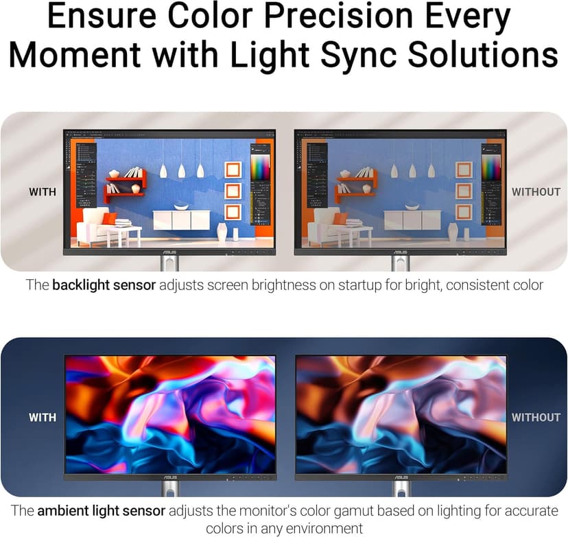 ASUS ProArt Display 27” 5K HDR Professional Monitor (PA27JCV) - 5K (5120 x 2880), IPS, 99% DCI-P3, 100% sRGB, ΔE < 2, USB-C PD 96W, Calman Verified, Color Accurate, Auto KVM, LuxPixel, 3 yr Warranty