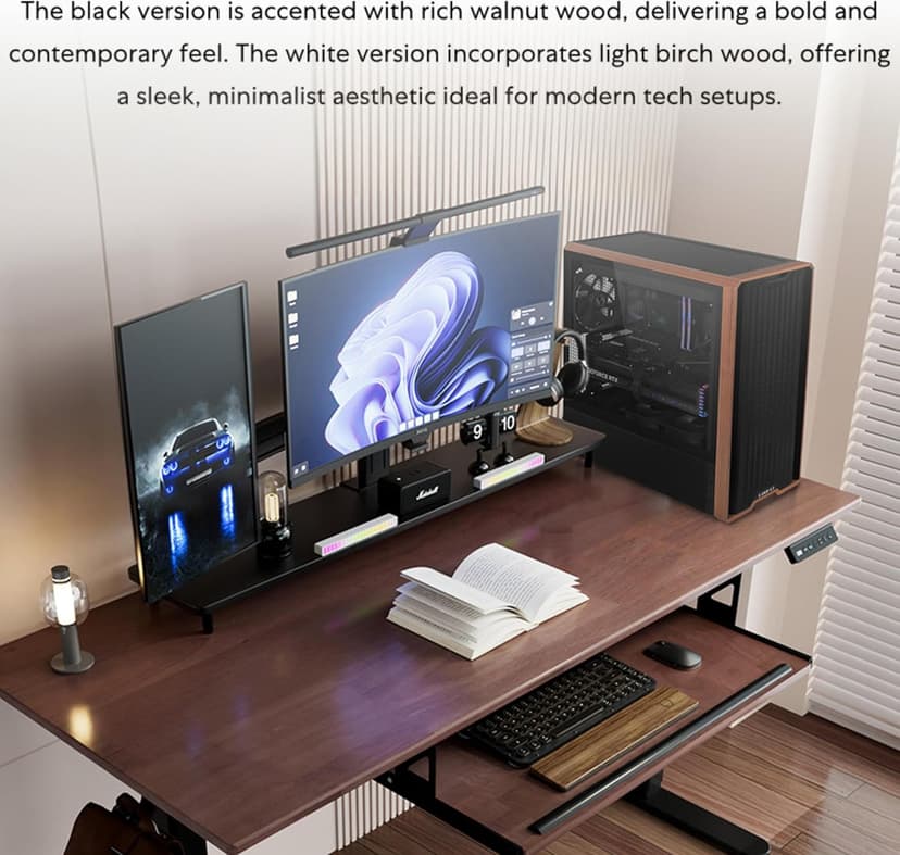Lian Li LANCOOL 217 Genuine Walnut Wood Computer Case, Mid-Tower ATX PC Case with 5 Pre-Installed PWM Fans 2x170mm, 2x120mm & 1x140mm, Flexible PSU & Cable Installation - Black (LAN217X)