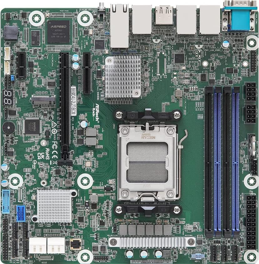 B650D4U-2L2T/BCM Micro-ATX Server Motherboard Single Socket AMD Ryzen 7000 Series Processors (LGA 1718) B650E PCIe 5.0 Dual 10G LAN