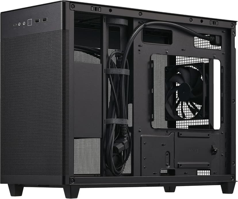 ASUS Prime AP201 33-Liter MicroATX Black case with Tool-Free Side Panels and a Quasi-Filter mesh, with Support for 360 mm Coolers, Graphics Cards up to 338 mm Long, and Standard ATX PSUs