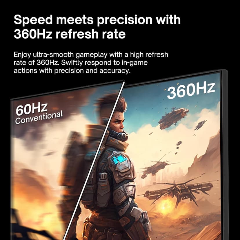 Pixio PX259 Prime S 24.5 inch (24 inch / 25 inch Equivalent) 360Hz (144Hz Supported) Refresh Rate FHD 1080p Resolution Fast Nano IPS Panel 1ms GTG Response Time Gaming Monitor with Adaptive Sync