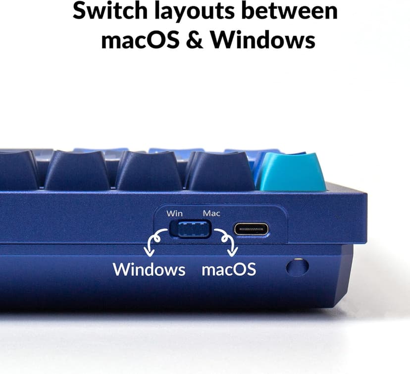 Keychron Q5 RGB QMK/VIA Programmable Macro Wired Custom Mechanical Keyboard with Hot-Swappable Gateron G Pro Red Switch, 96% Layout Full Aluminum Double Gasket for Mac Windows Linux(Blue)