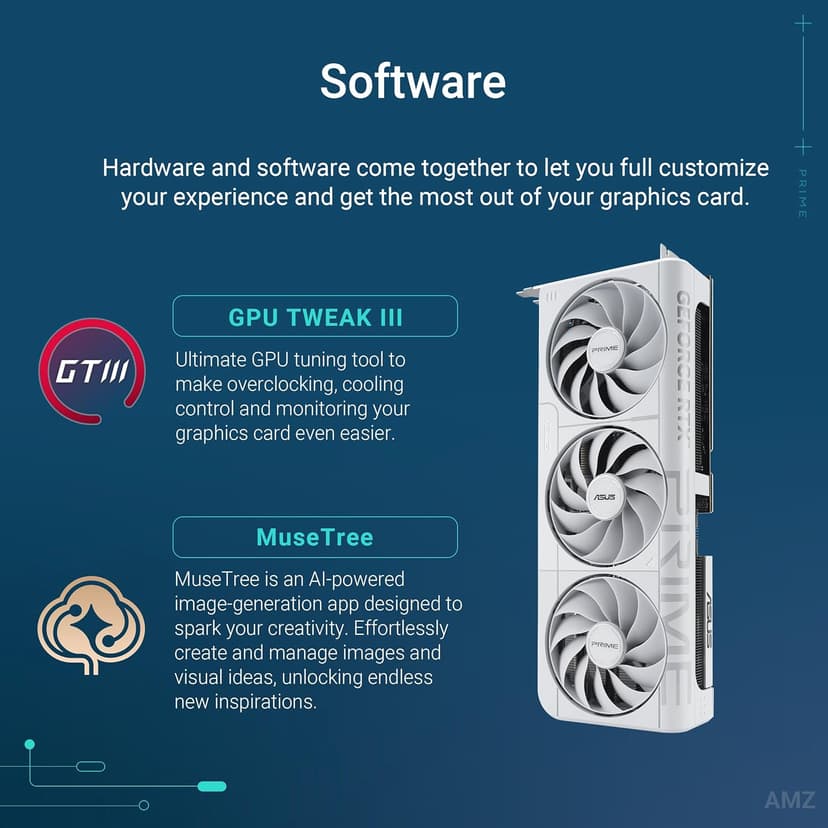 ASUS The SFF-Ready Prime GeForce RTX™ 5070 12GB GDDR7 White OC Edition Graphics Card (PCIe® 5.0, 12GB GDDR7, HDMI®/DP 2.1, 2.5-Slot, Axial-tech Fans, Dual BIOS)