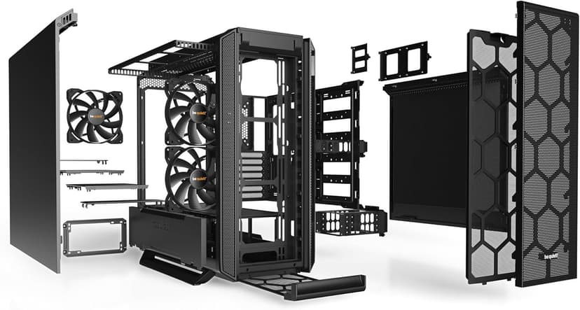 be quiet! Silent Base 802 ATX Midi Tower PC Case | 3 Pre-Installed Pure Wings 2 Fans | Sound Insulated | Black | BG039