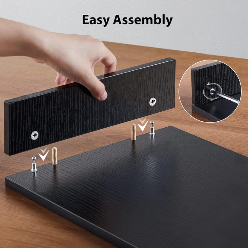 LORYERGO Dual Monitor Stand for 2 Monitors, Desk Riser With Storage, Computer Stand w/Slot for Tablet Cellphone, for PC, Laptop, Printer
