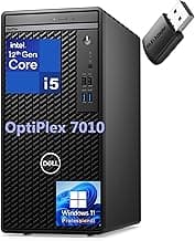 Dell OptiPlex 7010 Tower 7000 Business Desktop Computer, 12th Gen Intel Hexa-Core i5-12500 (Beat i7-11700), 16GB DDR4 RAM, 512GB PCIe SSD, DVDRW, WiFi Adapter, RJ-45, Keyboard & Mouse, Windows 11 Pro