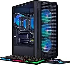 STGAubron Dual CPU Gaming PC, Dual Intel i7 Xeon E5 up to 3.7GHz, Radeon RX 590 8G, 16G DDR4, 512G SSD, 600M WiFi, BT 5.0, RGB Fan x4, Windows 10 Pro