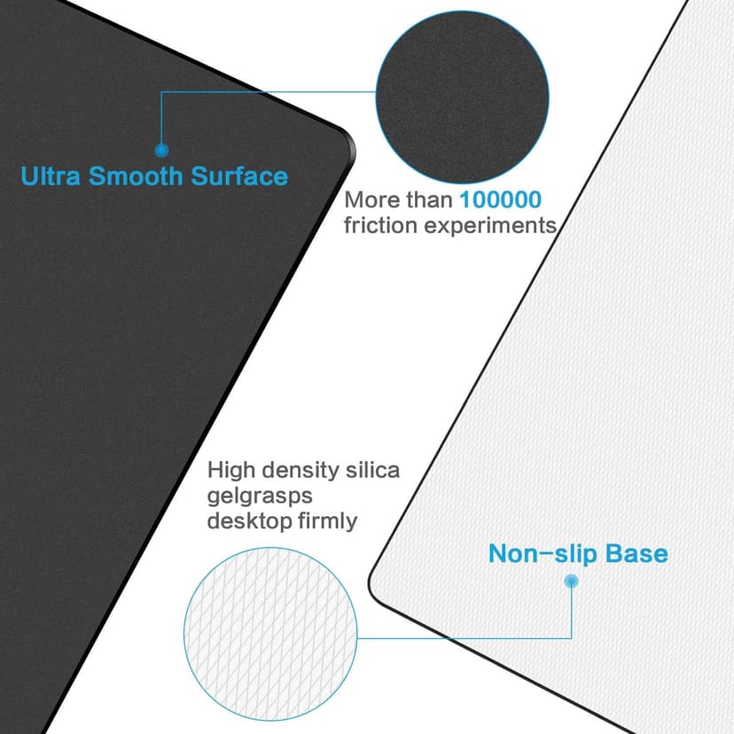 Hard Mouse Pad,Unique 3 Layers Mouse Pad with Plastic Surface,Compatible with High DPI Mice Quick Gestures Enhance Precision for Gaming and Office-Large (11.6"x9.5") Black (Black - 1 pc)