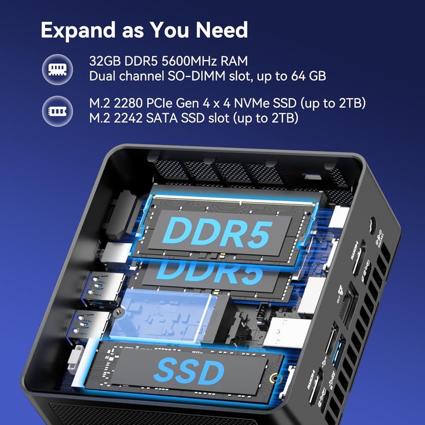 GEEKOM IT15 AI Mini PC, The Most Powerful 15th Gen Intel Ultra 9 285H, 32GB DDR5 2TB NVMe SSD,Intel Arc140T GPU/WiFi7 3D Antennas/8K Quad Display/PD4.0/SD Slot Video Editing, Programming, Office