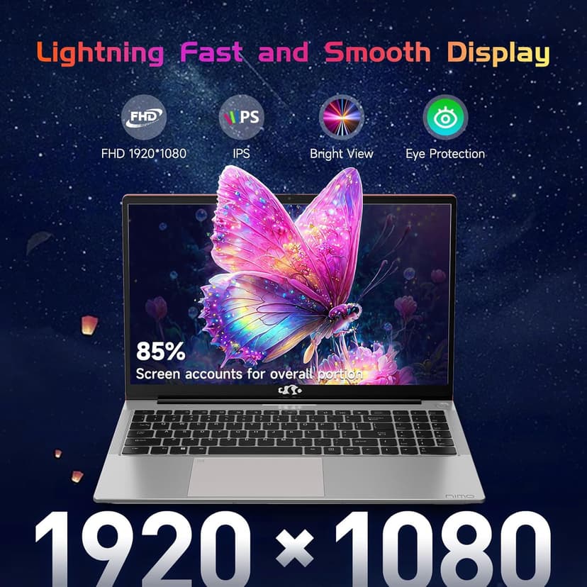 NIMO 15.6 IPS FHD-Laptop, 16GB RAM 1TB SSD Intel Pentium Quad Core N100, Computer with Backlit Keyboard Fingerprint (Beat to i3-1115G4 Up to 3.4GHz) Laptops for Student, Win 11 Red