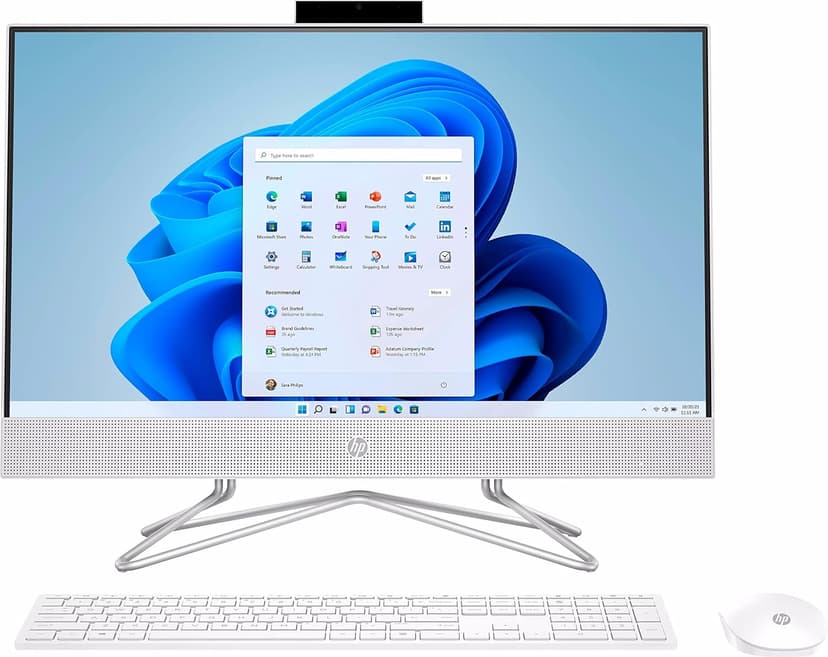 HP AIO-24-DF1000 Business Desktop 2024 23.8" FHD 1920x1080 Intel Core i3-1115G4 2-Core Intel UHD Graphics, 24GB DDR4 1TB SSD White Wireless Keyboard and Mouse Wi-Fi Bluetooth 4.2 Windows 11 Pro