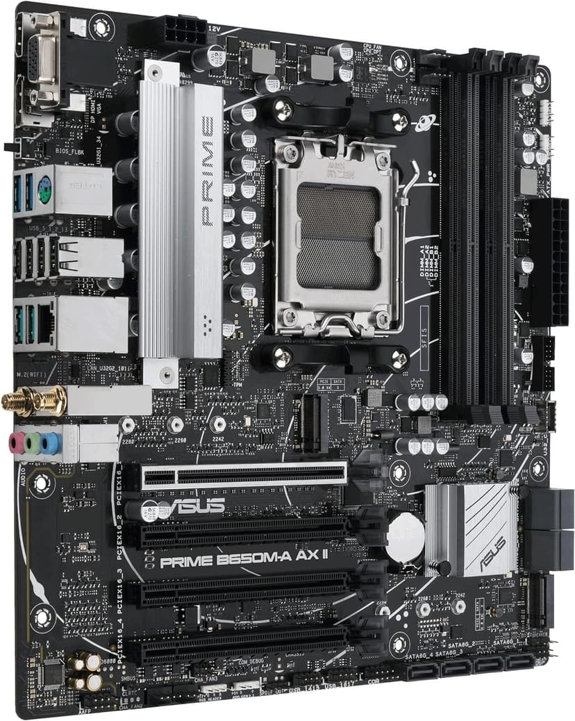 Micro Center AMD Ryzen 5 9600X CPU Processor Bundle with ASUS Prime B650M-A AX II Micro ATX Motherboard (DDR5, PCIe 5.0, Wi-Fi 6, USB 3.2 Gen 2)