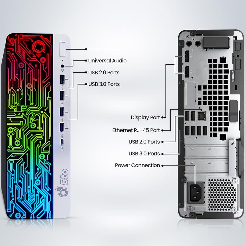 BTO Windows 11 Pro Gaming Desktop PC HP G3 RGB – Intel i5 6th Gen Processor, 16GB DDR4 Ram, 512GB SSD, NVIDIA GeForce GT 1030 DDR5, 22-inch Monitor – Wi-Fi – Computer Tower for PC Gamer (Renewed)