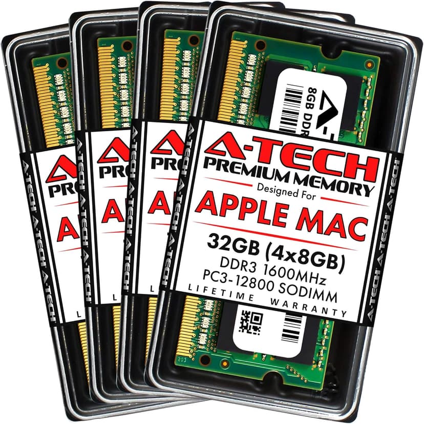 A-Tech 32GB Kit (4x8GB) RAM for Apple iMac (Late 2012, Late 2013, Late 2014, Mid 2015) | DDR3 1600MHz PC3-12800 SODIMM 204-Pin Memory Upgrade