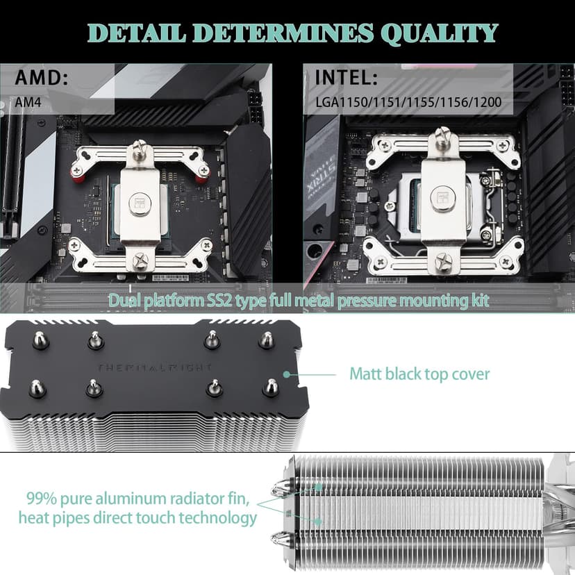 Thermalright Assassin X120 Refined SE CPU Air Cooler, 4 Heat Pipes, TL-C12C PWM Fan, Aluminium Heatsink Cover, AGHP Technology, for AMD AM4/AM5/Intel LGA 1150/1151/1155/1200/1700/1851(AX120 R SE)
