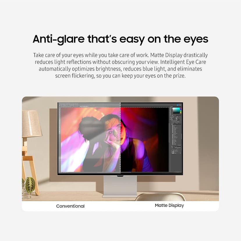 Samsung 27" ViewFinity S9 Series 5K Computer Monitor, Thunderbolt 4, DisplayPort, Matte Display, 4K Slimfit-Camera, Slim Metal Design, AirPlay, Smart-TV Apps, Gaming Hub, LS27C900PANXZA