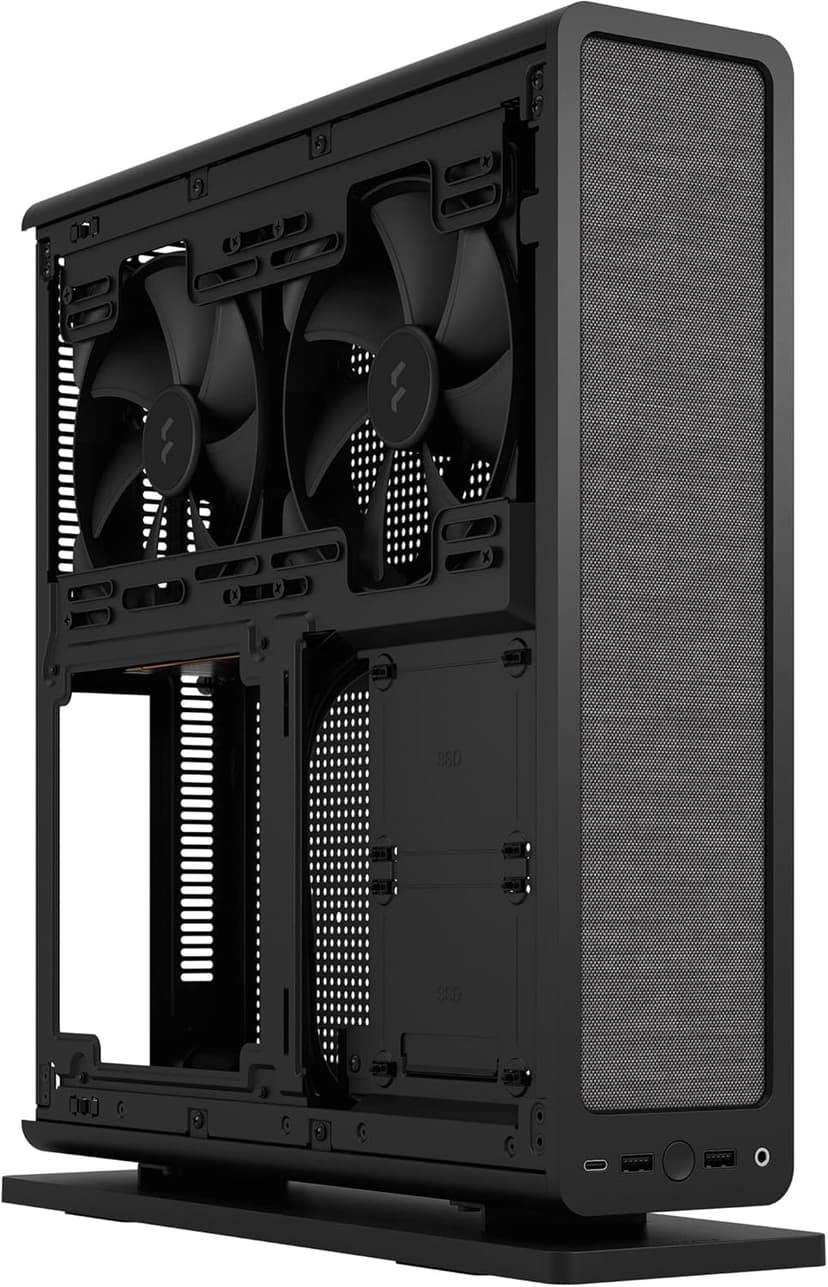 Fractal Design Ridge Black - PCIe 4.0 Riser Card Included - 2X 140mm PWM Aspect Fans Included - Type C USB - m-ITX PC Gaming Case