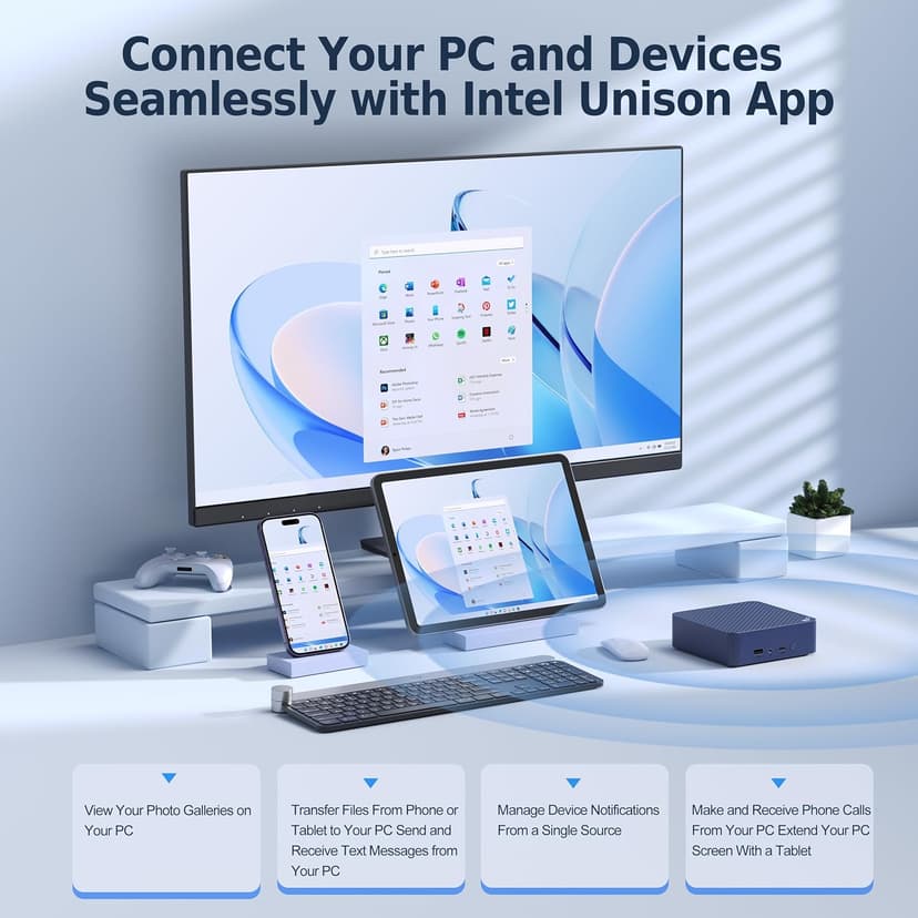 Beelink EQ14 Mini PC, Intel Twin Lake N150(Up to 3.6GHz) 16GB DDR4 500GB NVMe SSD, 2.5G Dual LAN Mini Computer Supports WiFi6, BT5.2, USB3.2, 4K@60Hz Dual HDMI Display, Home-Server/Network Firewall