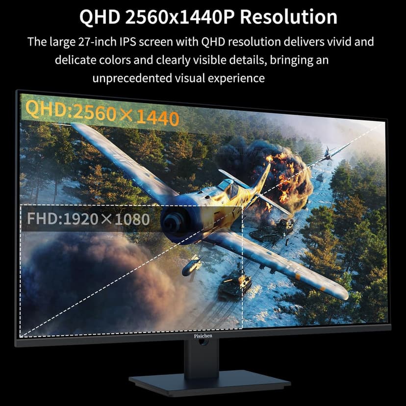 Touchscreen Monitor 27 Inch 2K 100Hz Gaming Monitor, QHD 2560x1440 IPS PC Monitor, 10-Point Multi Touch Screen Computer Monitor, USBC HDMI VGA Ports, Built-in Speakers