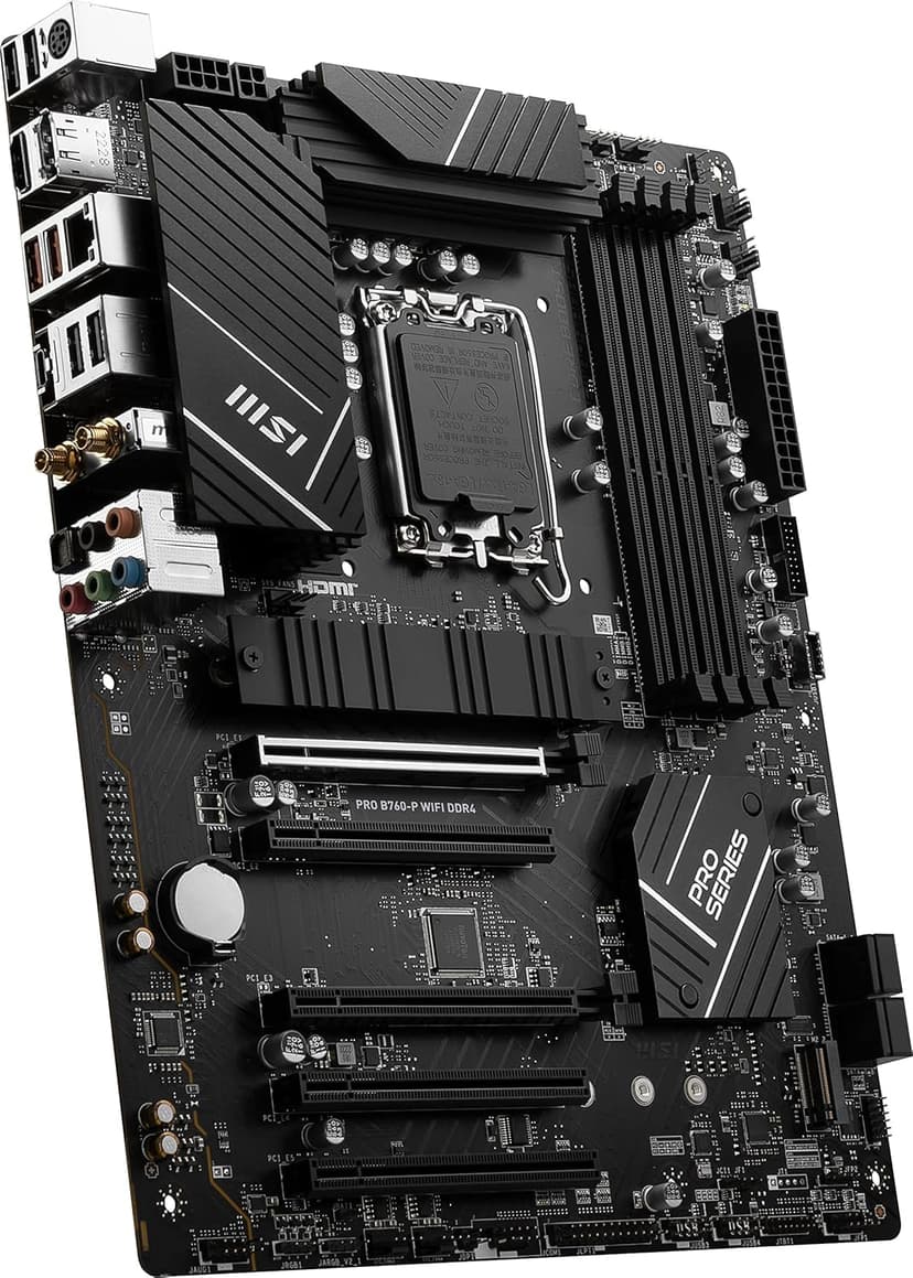msi PRO B760-P WiFi DDR4 ProSeries Motherboard (Supports 12th/13th/14th Gen Intel Processors, LGA 1700, DDR4, PCIe 4.0, M.2, 2.5Gbps LAN, USB 3.2 Gen2, HDMI/DP, Wi-Fi 6E, Bluetooth 5.3, ATX)