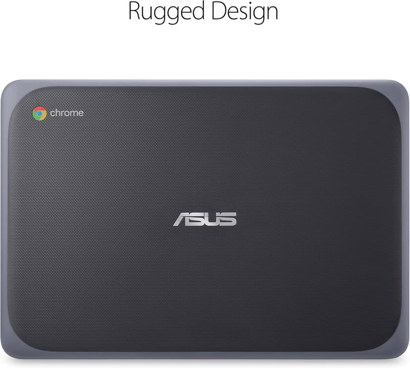 ASUS Chromebook C203XA Rugged & Spill Resistant Laptop, 11.6" HD, 180 Degree, MediaTek Quad-Core Processor, 4GB RAM, 32GB eMMC, MIL-STD 810G Durability, Dark Grey, Education, Chrome OS, C203XA-YS02-GR