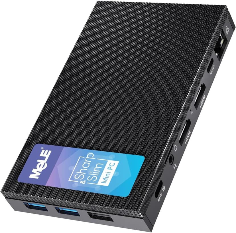 MeLE Mini PC Quieter 4C - 12th Gen N100, Fanless PC, 16GB Memory, 512GB Storage,with Windows 11 Pro, 2.4/5G Wi-Fi, Full-Functional USB-C, 4K Triple Display Desktop