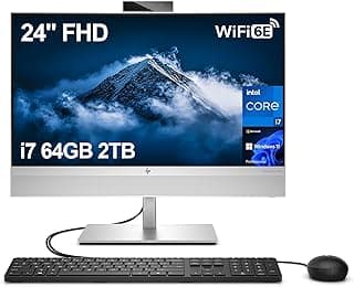 2025 HP EliteOne 840 G9 All-in-One AIO Business Desktop Computer (23.8" FHD IPS, Intel Core i7-14700, 64GB DDR5 RAM, 2TB SSD) Wi-Fi 6E, BO Audio, 5MP Webcam, KB& Mouse, Wolf Pro Security, Win 11 Pro