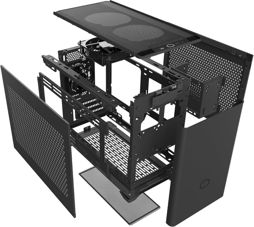 Cooler Master NR200 Mini-ITX PC Case, 330mm Horizontal Triple-Slot Mount GPU, 240mm|280mm AIO, SFX PSU 130mm, Compatible RX 7900 XTX|4080 Super, Vented Panels, DIY