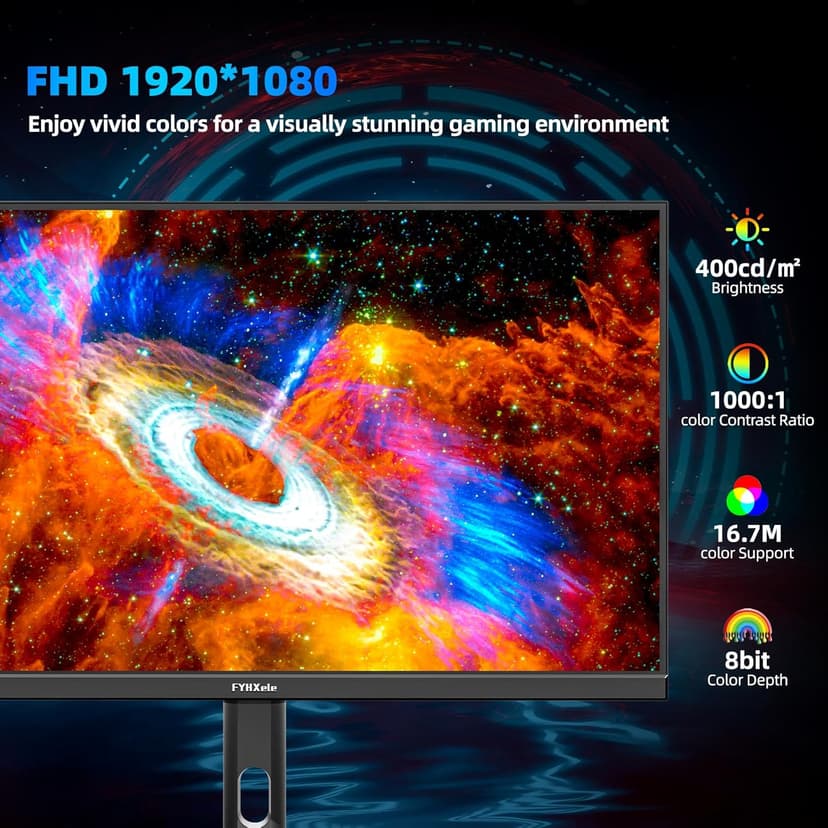 27 inch Gaming Monitor 380Hz, FHD 1080P, 0.5ms Frameless, Ultra Slim Computer Monitor, Height/Pivot/Swivel/Tilt Adjustable Vertical Monitor, Support FreeSync, VESA, DP*2, HDMI*2