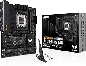 ASUS TUF GAMING B650-PLUS WIFI AMD B650 AM5 Ryzen™ Desktop 9000 8000 and 7000 ATX motherboard, 14 power stages, PCIe® 5.0 M.2 , DDR5 memory, WiFi 6 and 2.5 Gb Ethernet, USB4® support Aura Sync