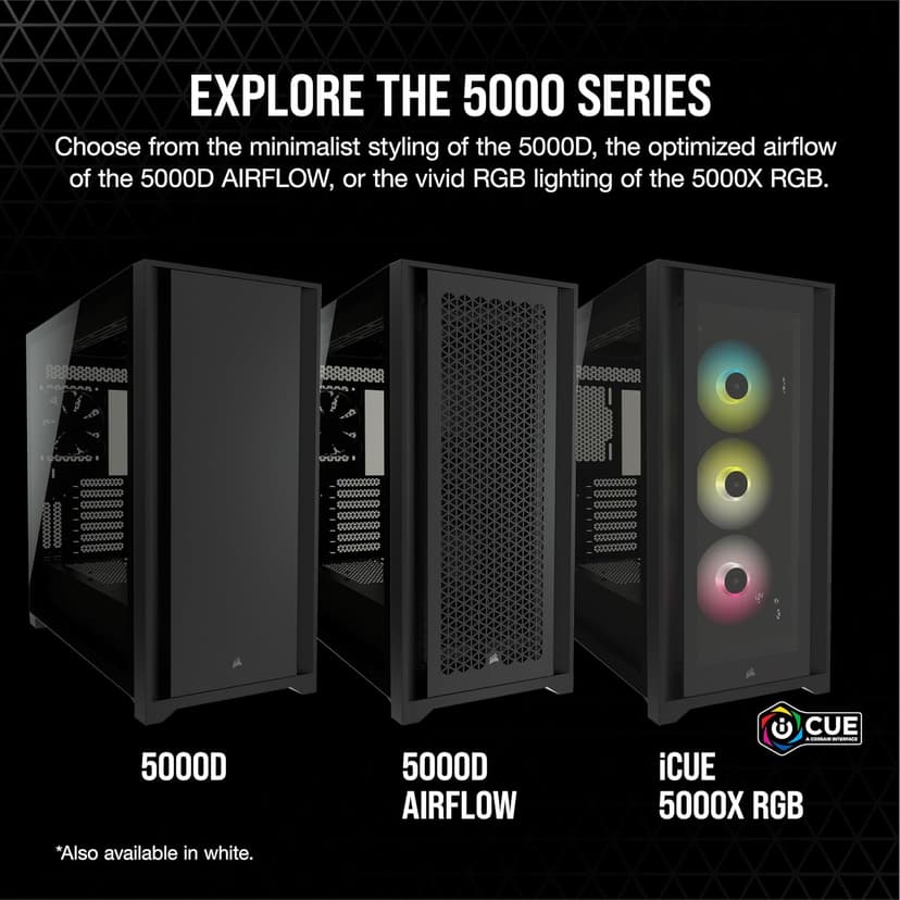 Corsair 5000D Airflow Tempered Glass Mid-Tower ATX PC Case - Black