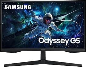 Samsung 27-Inch Odyssey G55C Series QHD 1000R Curved Gaming Monitor, 1ms(MPRT), HDR10, 165Hz, AMD Radeon FreeSync, Eye Care, LS27CG552ENXZA