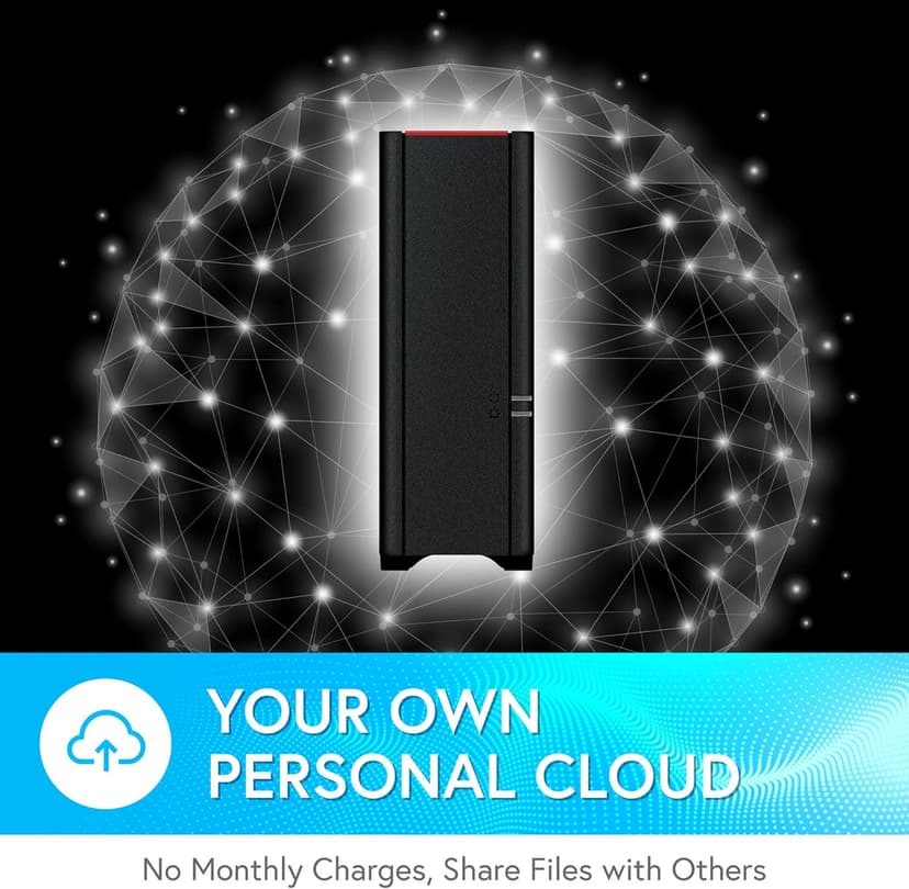 BUFFALO LinkStation 210 2TB 1-Bay NAS Network Attached Storage with HDD Hard Drives Included NAS Storage That Works as Home Cloud or Network Storage Device for Home