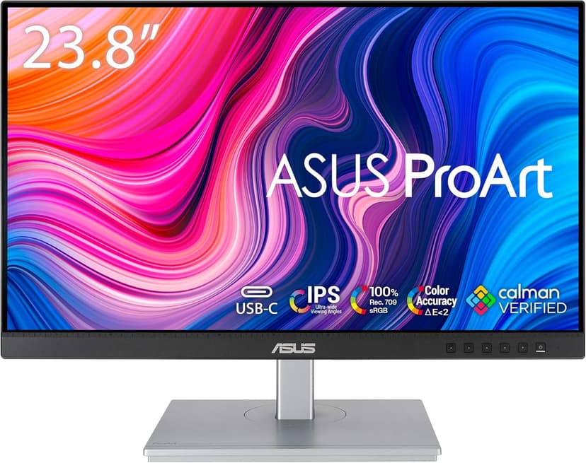 ASUS ProArt Display PA247CV 23.8 inch Monitor – IPS, Full HD (1920 x 1080), 100% sRGB, 100% Rec. 709, Color Accuracy ΔE < 2, Calman Verified, USB-C, Compatible With Laptop & Mac Monitor,BLACK