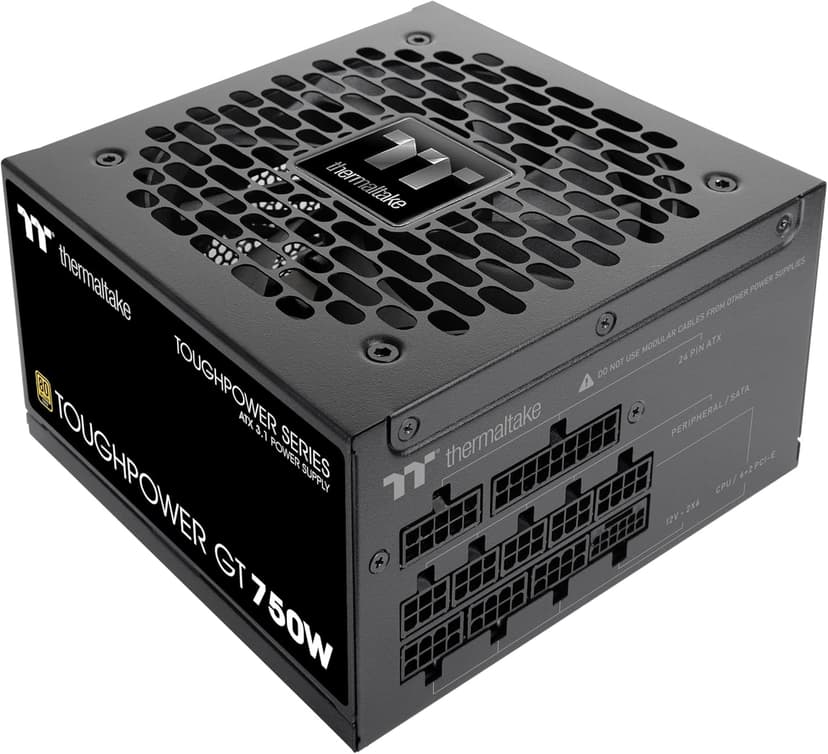 Thermaltake Toughpower GT 750W ATX 3.1 Standard Power Supply; 80 Plus Gold Efficiency; Smart Zero Fan; Native 300W PCIe 5.1 Connector; PS-TPT-0750FNFAGU-3; 5 Year Warranty