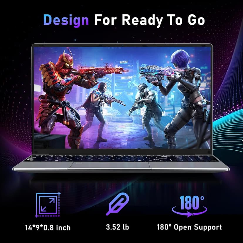 Gaming Laptop,15.6 Inch Laptop Computer,16GB RAM 1TB SSD,AMD Ryzen 5 7430U (up to 4.3Ghz,Beat 5700U),AMD Radeon Graphics,15.6”FHD 1920 * 1080 Display,WiFi 5,BT5.0,Backlit Keyboard