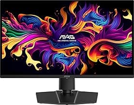 msi MAG 273QP QD-OLED X24 27-inch 2560 x 1440 (QHD) Gaming Monitor, 240Hz, Adaptive-Synch, HDMI, DisplayPort, VESA Mountable, Tilt, Height Adjustable, Speaker, 0.03ms, Black