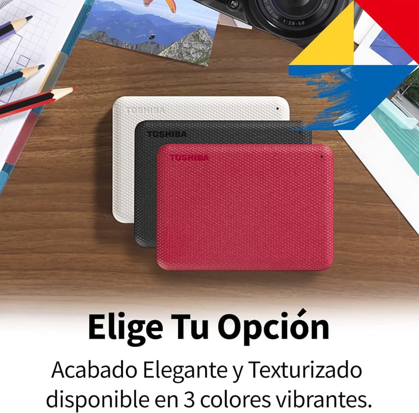 Toshiba Canvio Advance 2TB Portable External Hard Drive USB 3.0, Red - HDTCA20XR3AA