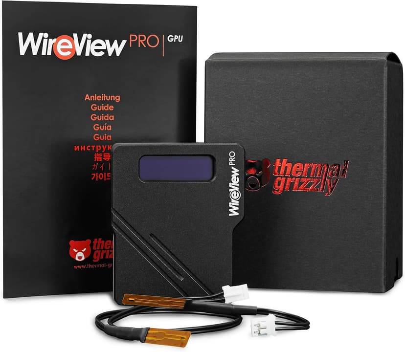 Thermal Grizzly WireView Pro GPU 90° - 1x12VHPWR 90° Reversed - Advanced Power Meter for Graphics Cards - OLED Display - Temperature Sensors - Monitoring Tool - Made in Germany